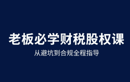 唐老师·25年企业财税与股权实战课-副业吧