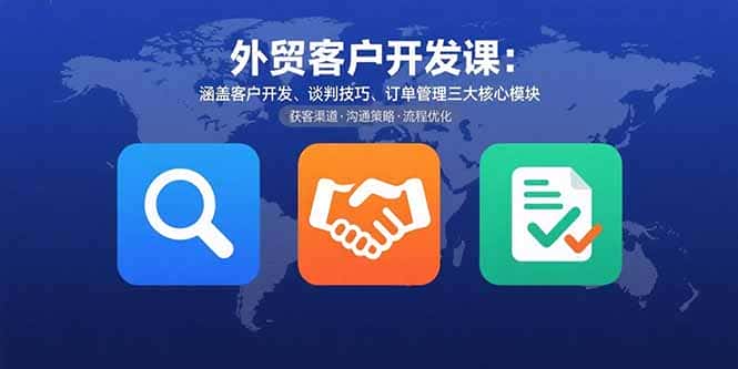 外贸客户开发课：涵盖客户开发、谈判技巧、订单管理三大核心模块-优优云创