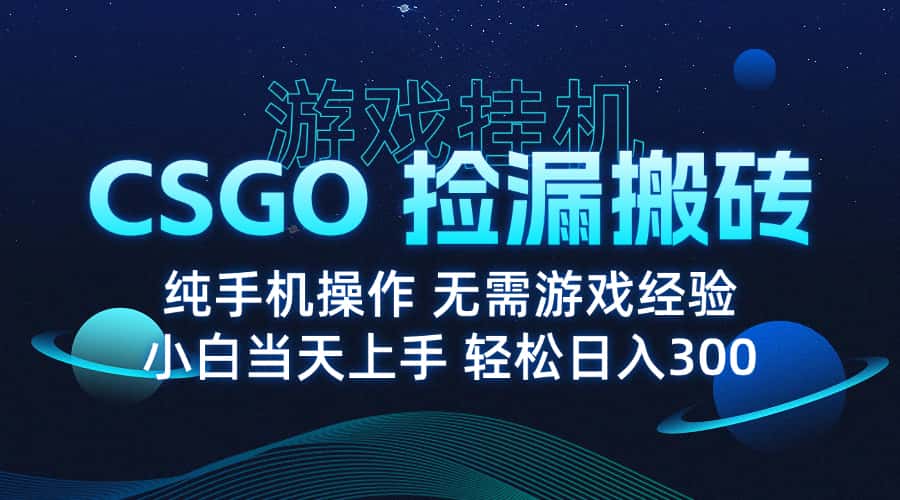 8月最新游戏搬砖，CSGO纯挂机，不需要玩游戏，实现真挂机，月入1W+-优优云创