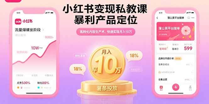 小红书变现私教课，暴利产品定位，高转化内容生产术，快速实现月入10万-优优云创