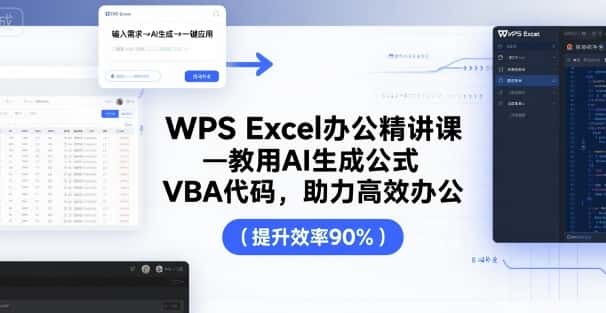 WPS Excel办公精讲课，教用 AI 生成公式，VBA 代码，助力高效办公-优优云创