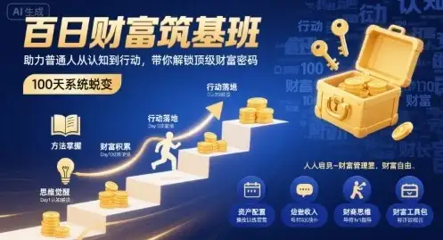 【精】百日财富筑基班，助力普通人从认知到行动，带你解锁顶级财富密码-优优云创