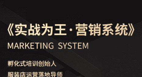 老杨·服装老板必修课《实战为王-营销系统》实现业绩被动式增长-副业吧