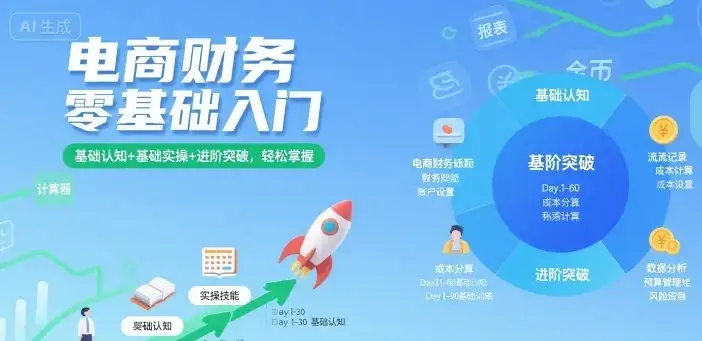 【精】电商财务零基础入门，基础认知+基础实操+进阶突破，轻松掌握-优优云创