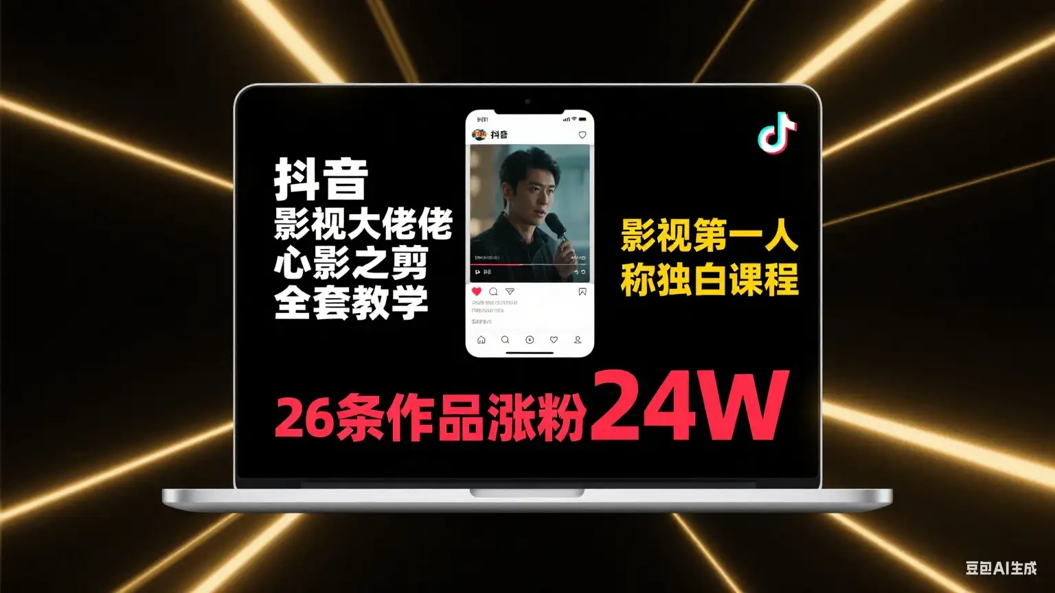 【精】抖音影视大佬心影之剪全套教学，影视第一人称独白课程，26条作品涨粉24W-优优云创