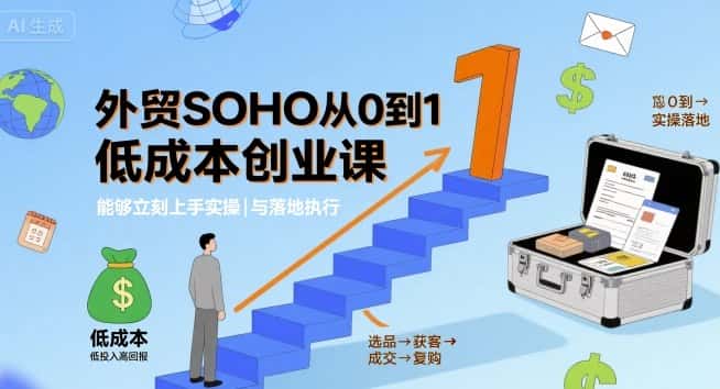 外贸SOHO从0到1低成本创业课，能够立刻上手实操与落地执行-优优云创