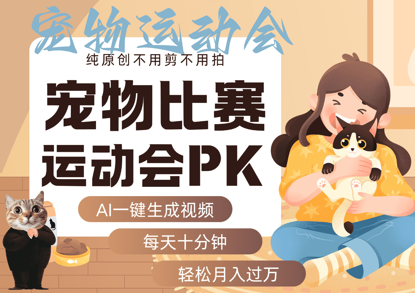 AI萌宠运动员跳水 射击 篮球 足球比赛 每天十分钟 附详细提示词文案库 代替做…-副业吧