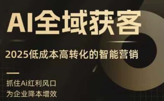 AI全域获客实训营，2025低成本高转化的智能营销，精准找客，高效营销-优优云创