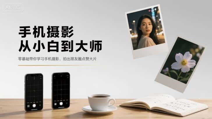 手机摄影从小白到大师，零基础带你学习手机摄影，拍出朋友圈点赞大片-副业吧