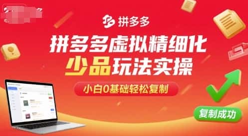 拼多多虚拟精细化少品玩法实操，小白0基础轻松复制-优优云创