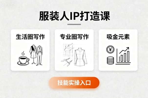 服装人IP打造课，文案创富+生活圈写作+专业圈写作+服装人专属+吸金元素+技能实操-副业吧