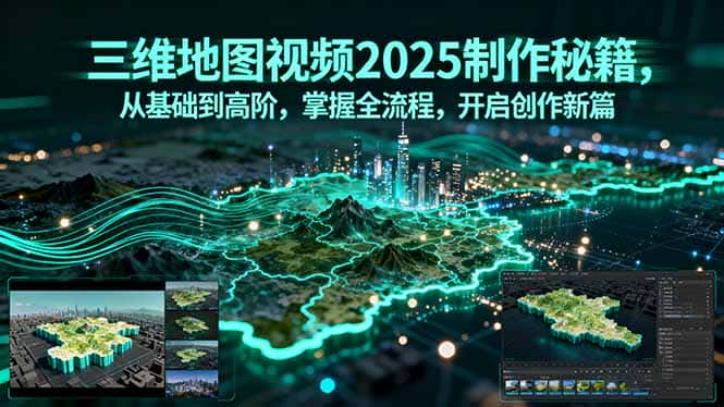 【精】三维地图视频2025制作秘籍，从基础到高阶，掌握全流程，开启创作新篇-优优云创
