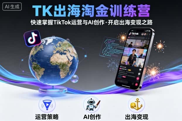 TK出海淘金训练营，助你快速掌握TikTok运营与AI创作，开启出海变现之路-优优云创