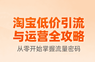 淘宝低价引流与运营全攻略(更新9月)-副业吧