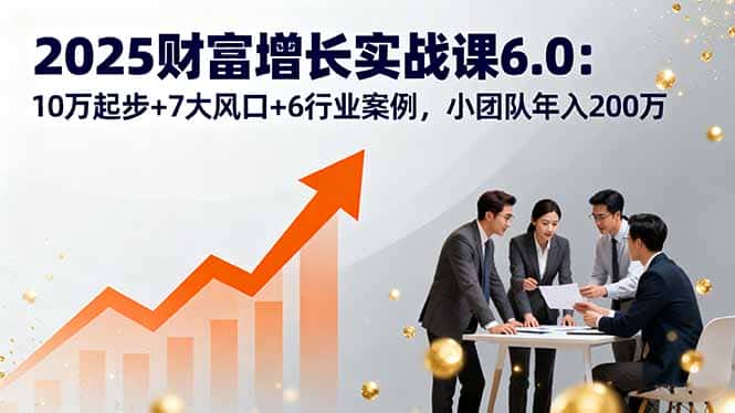 2025财富增长实战课6.0：10万起步+7大风口+6行业案例，小团队年入200万-副业吧