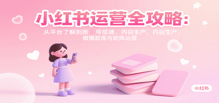 小红书运营全攻略：从平台了解到账号搭建、内容生产，做爆款库与矩阵运营-优优云创