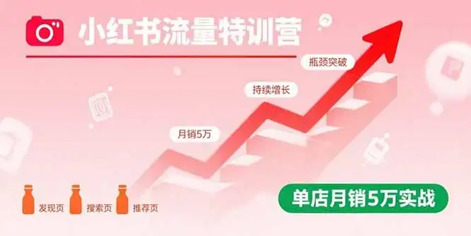 【精】小红书流量特训营：突破流量瓶颈，实现店铺持续增长，单店月销5万实战-副业吧