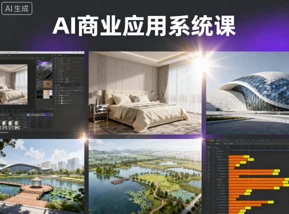 AI商业应用系统课，室内-软装-建筑-景观，智能设计+效果图+动画画实战-优优云创网