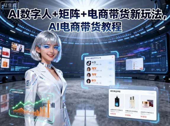 AI数字人+矩阵+电商带货新玩法，AI电商带货教程-优优云创网