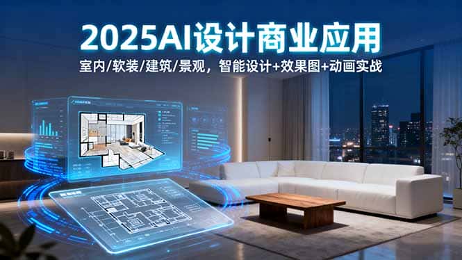 2025AI设计商业应用：室内/软装/建筑/景观，智能设计+效果图+动画实战-副业吧