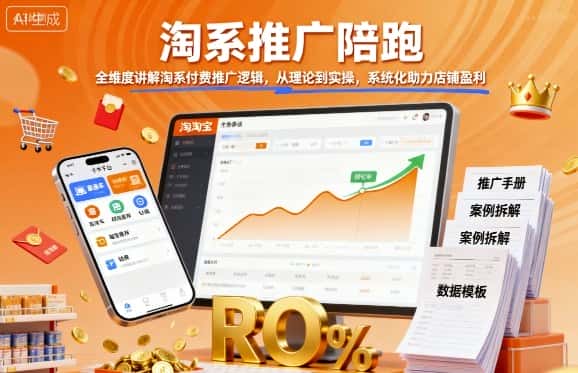 淘系推广陪跑，全维度讲解淘系付费推广逻辑，从理论到实操，系统化助力店铺盈利-优优云创
