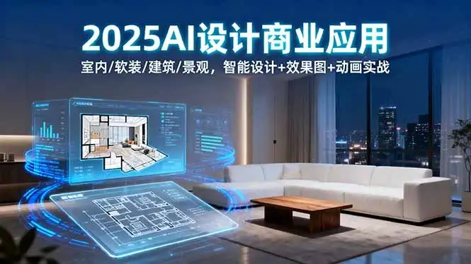 【精】2025AI设计商业应用：室内/软装/建筑/景观，智能设计+效果图+动画实战-优优云创