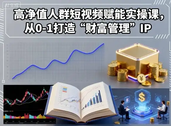 【精】高净值人群短视频赋能实操课，从0-1打造“财富管理”IP-优优云创