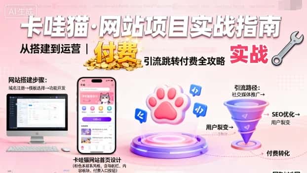卡哇猫·网站项目，网站搭建与运营以及引流跳转付费-优优云创