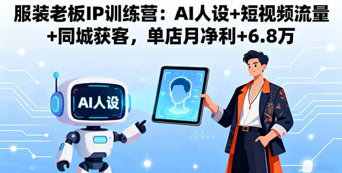 服装老板IP训练营：AI人设+短视频流量+同城获客，单店月净利+6.8万-优优云创