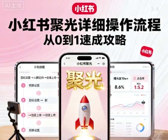 小红书聚光详细操作流程，小红书聚光从0到1速成攻略-优优云创