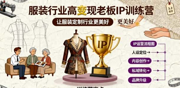 服装行业高变现老板IP训练营，让服装定制行业更美好-优优云创