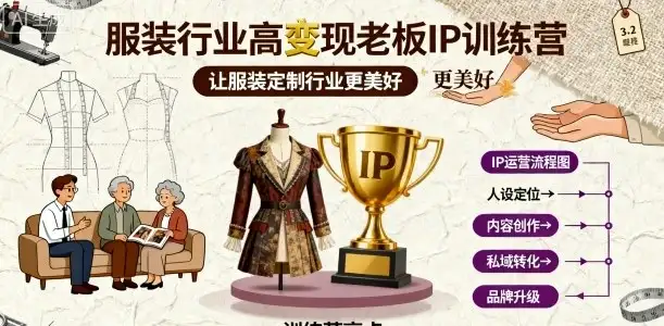 【精】服装行业高变现老板IP训练营，让服装定制行业更美好-优优云创