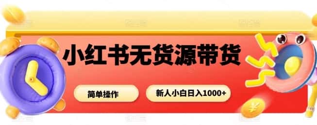 小红书无货源带货项目，简单无脑，新人小白日入多张-优优云创