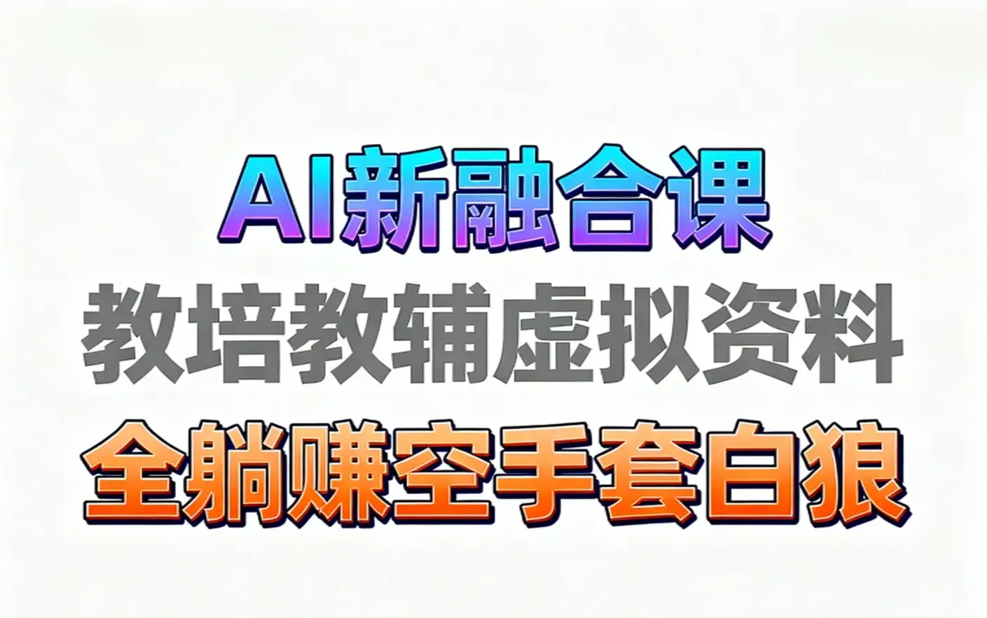 【精】育儿教学教培新玩法 AI生成教学视频 妈妈需要 老师需要 孩子也需要，市场大 操作简单 变现天花板非常高！电子资料+教程+课程陪跑+带徒 含0-1起步到变现全教程-优优云创