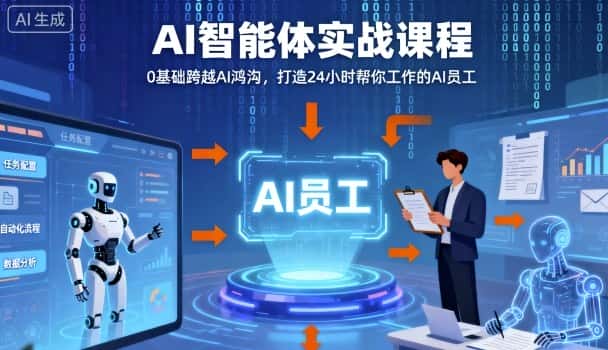 Ai智能体实战课程，0基础跨越Ai鸿沟，打造24小时帮你工作的Ai员工，打破常规，以实战定义Ai-优优云创