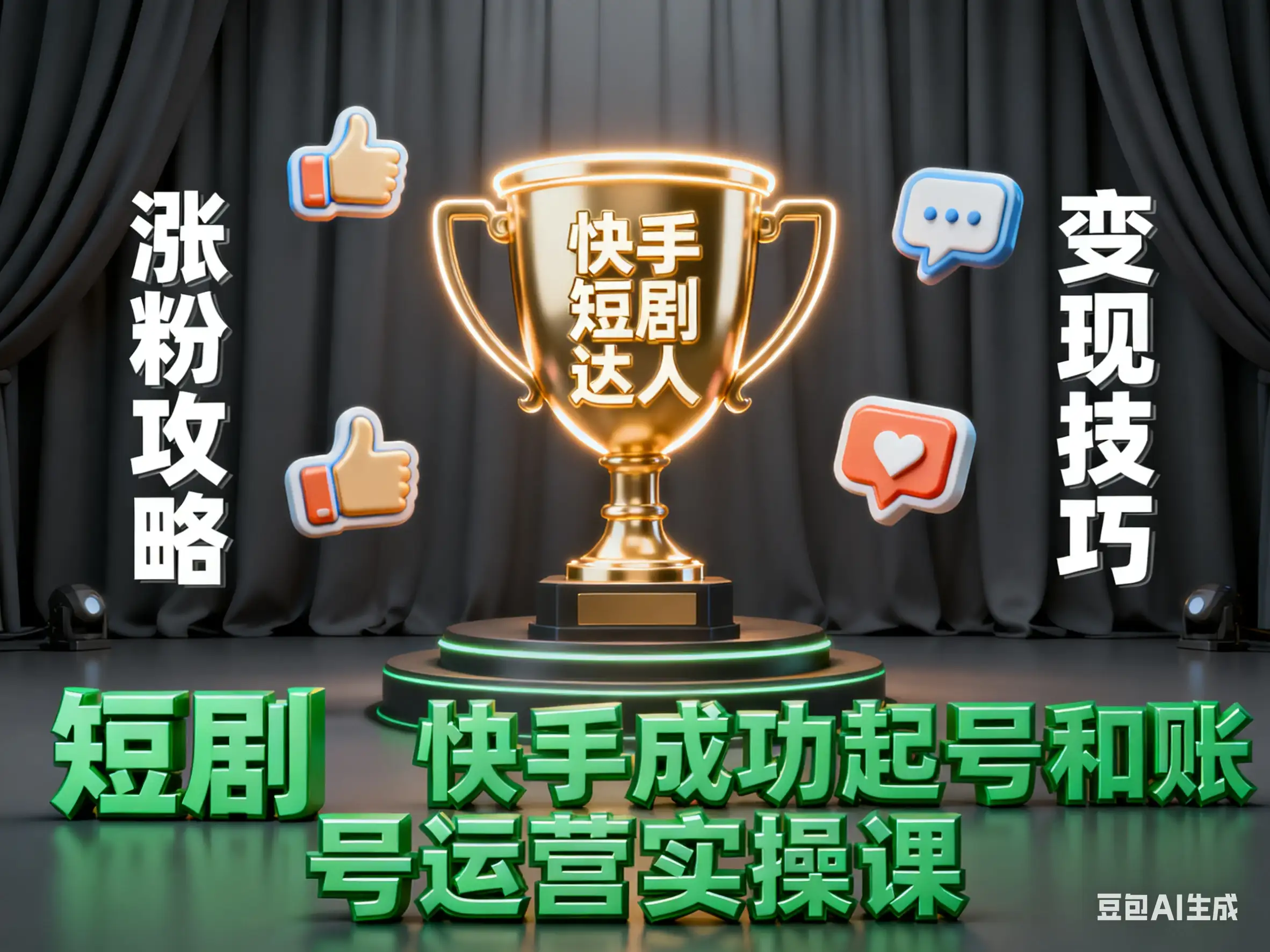 短剧 快手成功起号和账号运营实操课-优优云创
