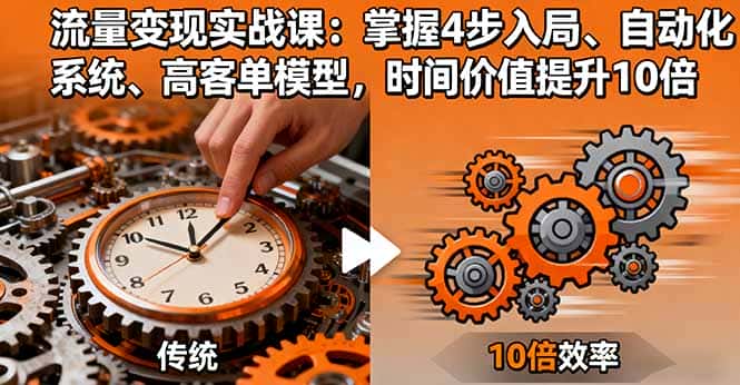 流量变现实战课：掌握4步入局、自动化系统、高客单模型，时间价值提升10倍-优优云创