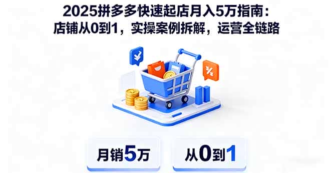 2025拼多多快速起店月入5万指南：店铺从0到1，实操案例拆解，运营全链路-优优云创
