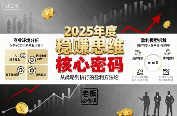 【精】2025年度稳賺思维老板创业营，拆解2025年新商业环境下，企业实现持续盈利的核心密码-优优云创