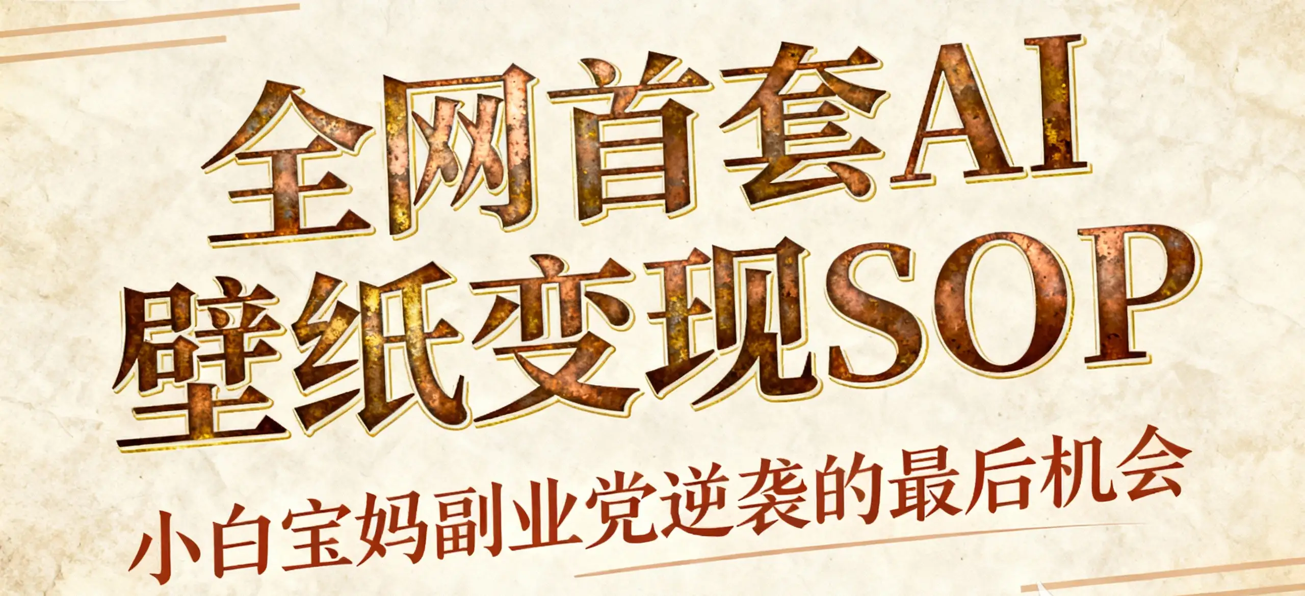 【精】AI+国潮+招财+壁纸  AI+新玩法轻松创作，每天三分钟，矩阵十个号 日入1000+ 超过主业N倍-副业吧