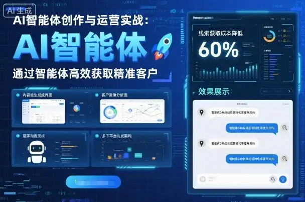 AI智能体创作与运营实战，实体门店通过智能体高效获取精准客户-优优云创