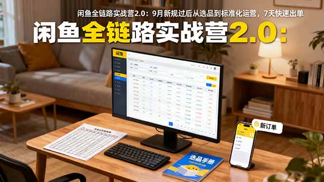 闲鱼全链路实战营2.0：9月新规过后从选品到标准化运营，7天快速出单-优优云创