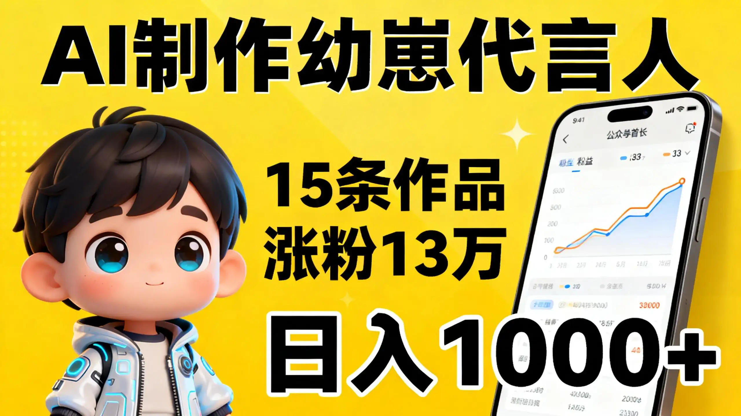 AI制作幼崽代言人，15条作品涨粉13万，日入1000+，实操教程-优优云创