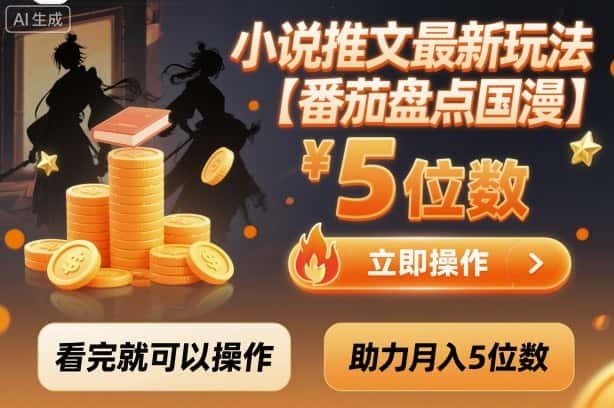 小说推文最新玩法，助力月入5位数【番茄盘点国漫】玩法，看完就可以操作-优优云创