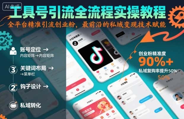 工具号引流全流程保姆级实操教程，全平台精准引流创业粉，最前沿的私域变现技术赋能-副业吧