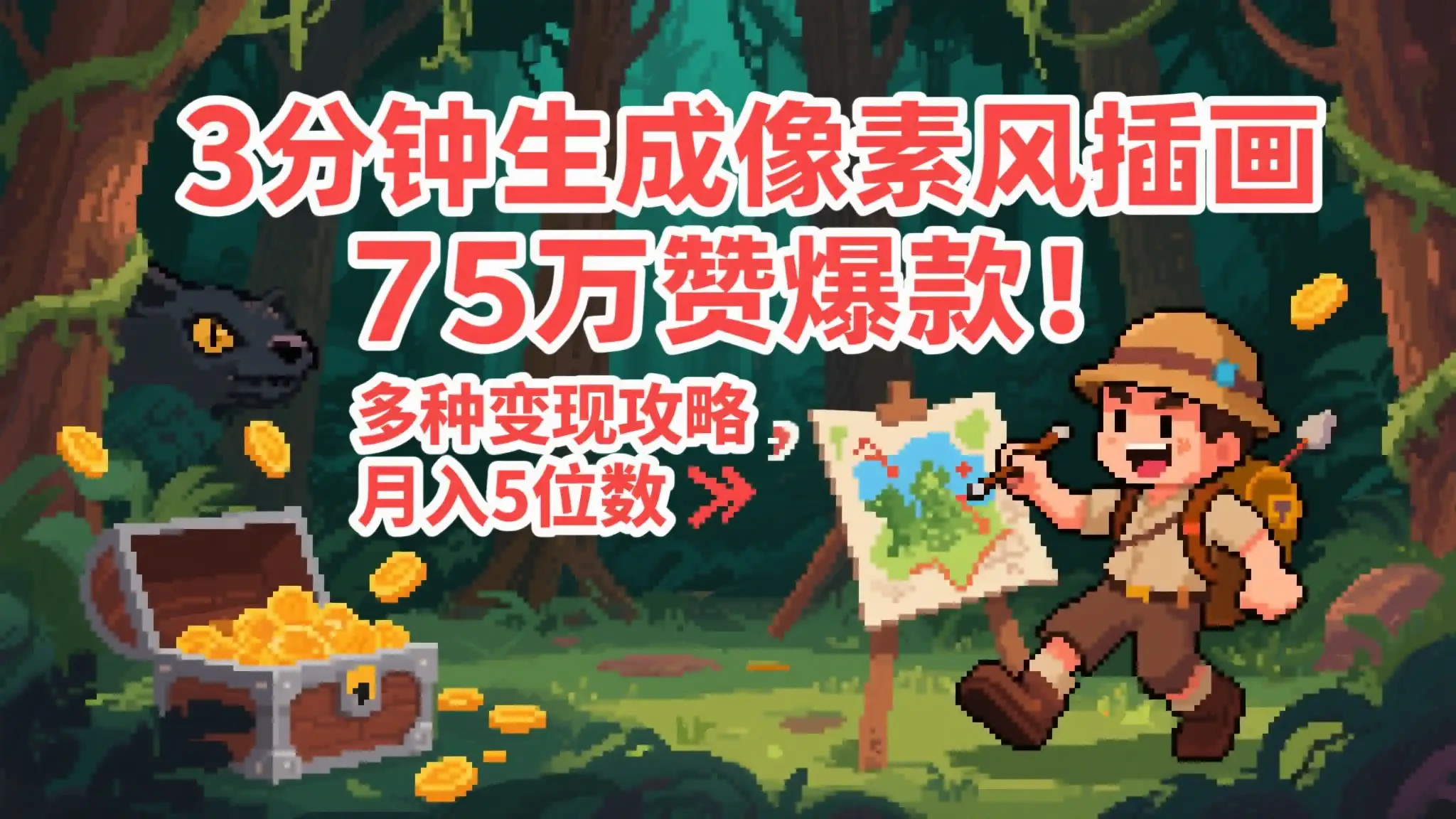 AI像素风视频，单条点赞75万，谁发谁火系列，多种变现方式，日入1000+-优优云创