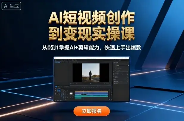【精】AI短视频创作到变现实操课，从0到1掌握AI+剪辑能力，快速上手出爆款（更新10月）-优优云创