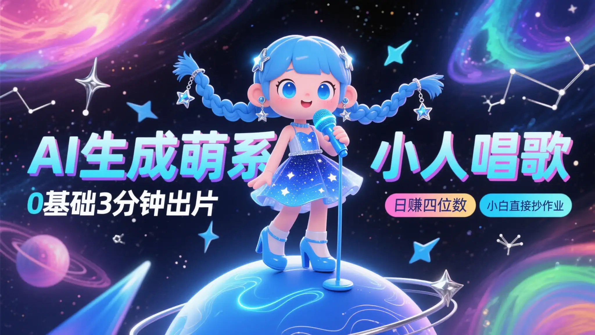 28个作品涨粉9万，AI生成萌系小人唱歌！0基础3分钟出片，单日变现1000+，小白直接抄作业-优优云创