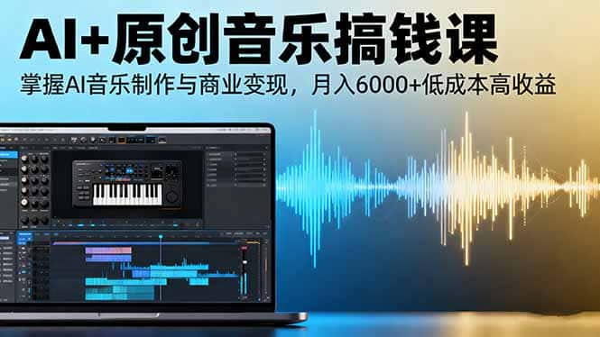 AI+原创音乐搞钱课：掌握AI音乐制作与商业变现，月入6000+低成本高收益-优优云创
