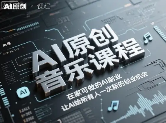 【精】AI原创音乐课程，在家可做的Ai副业，让Ai给所有人一次新的创业机会-优优云创